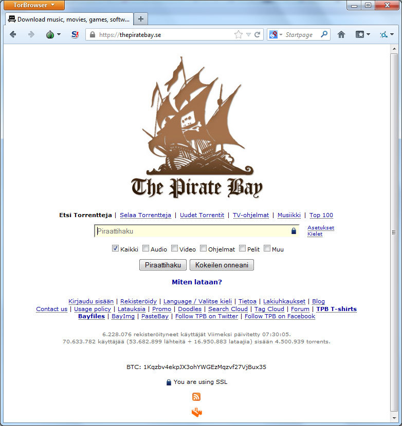 The Pirate Bay ottaa vastaan bitcoin-lahjoituksia - Bitcoin-keskustelu -  Bitcoin-keskustelupalsta 